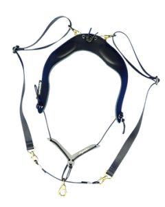 Sling or harness Marmaduke feather dual. Leather yoke - gel pads. Easy glide y adjuster on cord, optional harness straps
