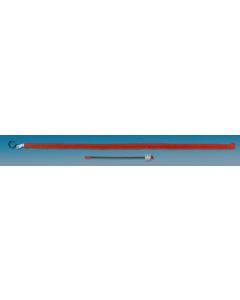 Cleaning rod trombone - slide-o-mix metal rod with red cloth and screw on flexible brush for medium bore