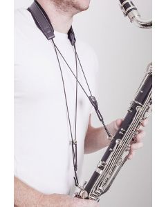 Double hook sling for bass clarinets that have two sling rings