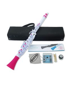 Clarinet in c nuvo clarineo white and pink, plastic throughout, outfit inc case