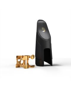 Special order~ lig & cap Baritone sax Rico h harrison gold plated metal ligature with plastic cap fits standard ebonite m/p