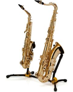 Stand ( duo ) sax alto & tenor saxophone hercules folding with bag & peg hole on centre tube