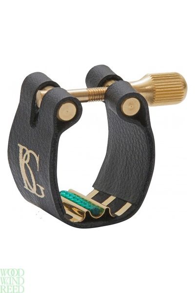 Lig & cap alto sax BG l12sr super revelation flexible ligature - brass / green contact - soloists use - w/ plastic cap