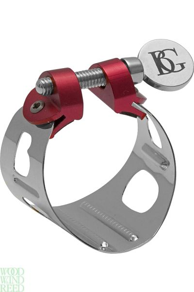 Lig & cap alto sax or Bb clarinet BG duo tradition gold plated metal with red brace ligature with plastic cap