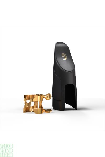 Special order~ lig & cap Baritone sax Rico h harrison gold plated metal ligature with plastic cap fits standard ebonite m/p