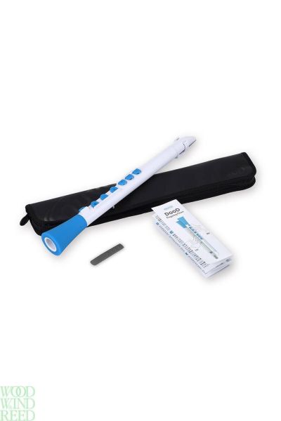 Dood white/blue beginner clarinet in c takes eb reeds. Fingering as recorder ( nuvo )