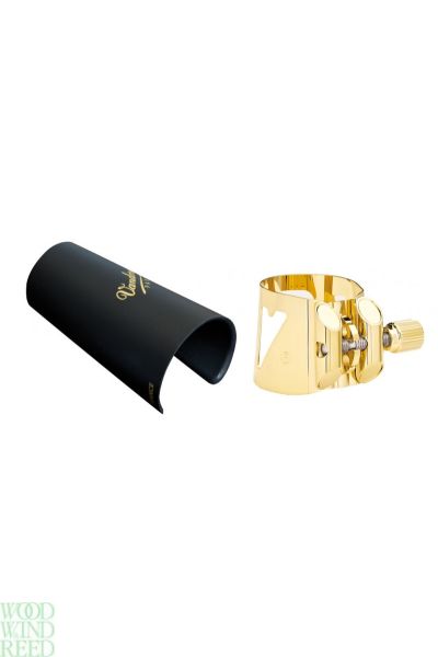 Lig & cap alto sax Vandoren optimum gold finish metal ligature with plastic cap to fit ebonite / plastic mouthpiece