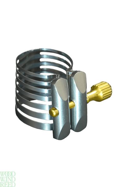 Special order lig & cap Bb clarinet Rovner platinum gold plated 1r - metal ligature with plastic cap